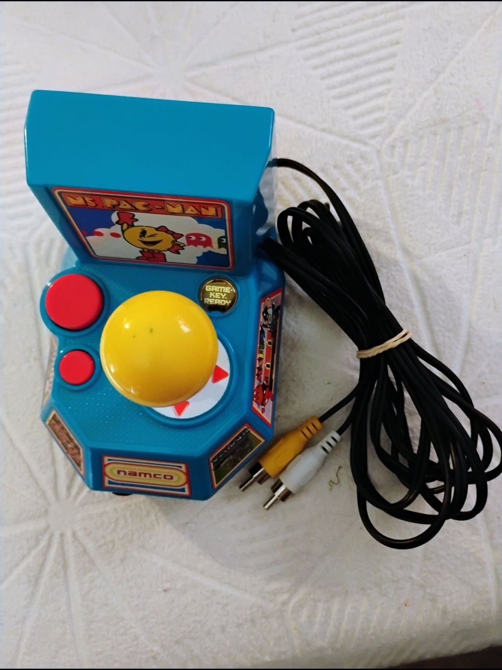 Namco Blue Mini Arcade With 5 Games Joystick with Yellow Joystick Game Key Ready